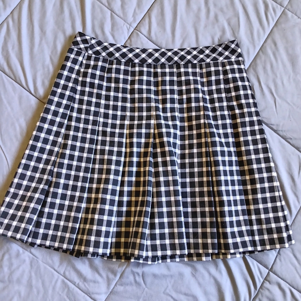 H&M Divided Sz 6 Coquette Preppy  Black and White Checkered Skirt